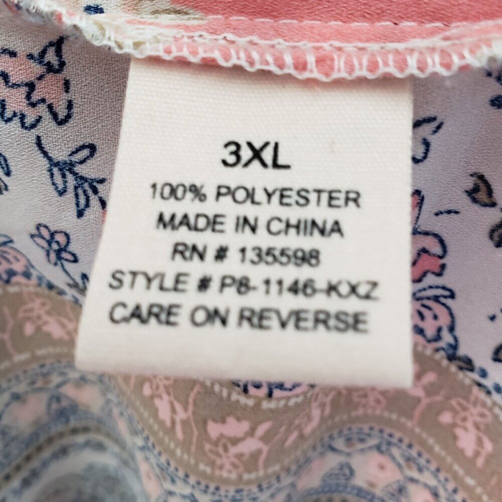Liberty Love - Blue, Pink and Tan Kimono. Size 3XL - Picture 4 of 5